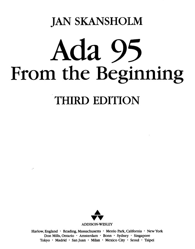 Ada 95 From the Beginning